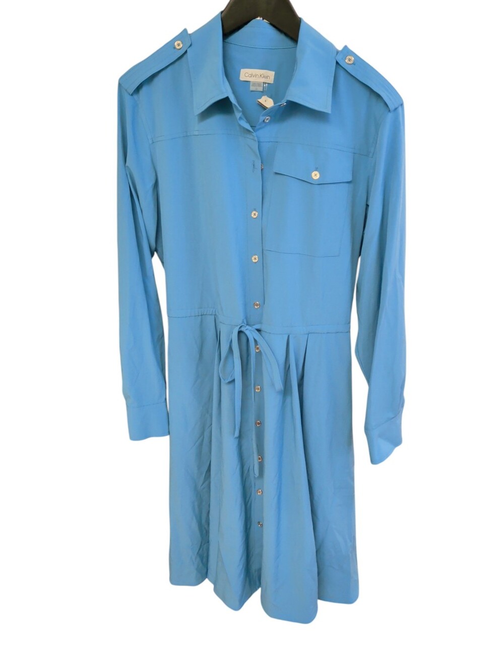 Retail $134 Calvin Klein Blue Button Up Shirt Dress